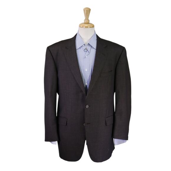 Burberry London Mens Brown Black Check 2-Btn Wool Sportcoat Blazer 44R - Picture 1 of 10